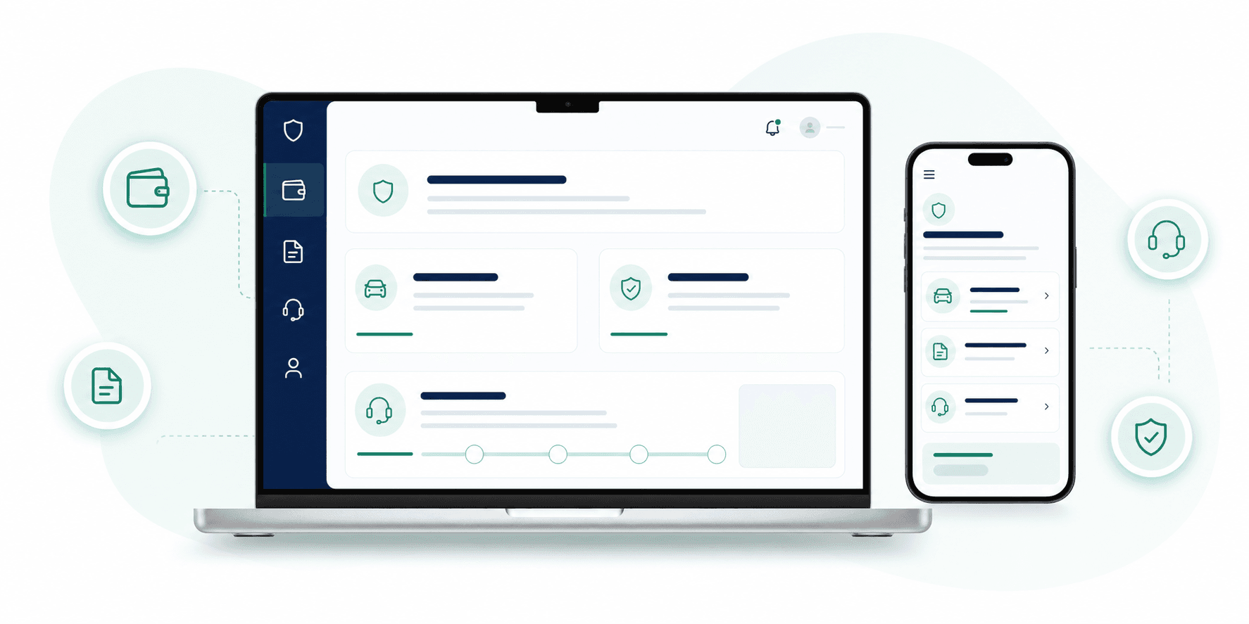 Policy wallet and claim support screens